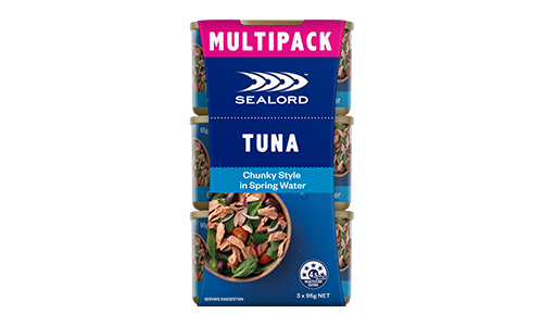 tuna 3 pack, sealords 95 gram cans ready to eat