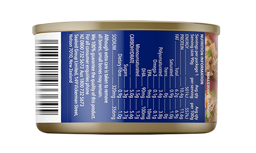 sealord canned Garlic Aioli flavoured tuna spreadable 95g ready to eat ingredient label