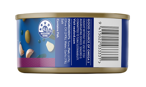 sealord garlic and olive oil canned tuna nutrition ingredients